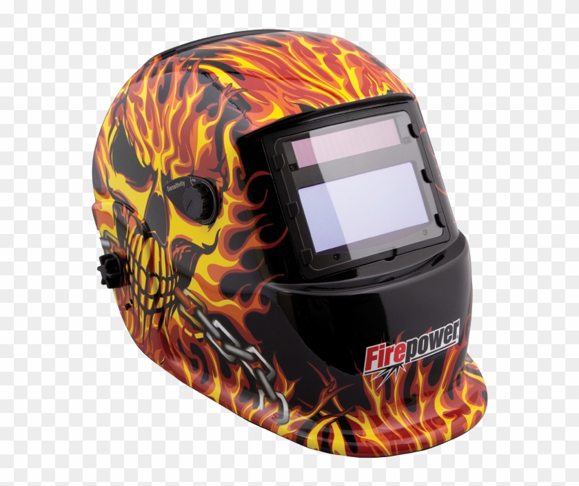 Firepower Skull & Fire Auto-darkening Welding Helmet - Welding Helmet Clipart