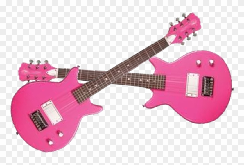 The Entertainment This Is A Pair Of Pink Electric Guitars - Luna Pink Electric Guitar Clipart #3368206