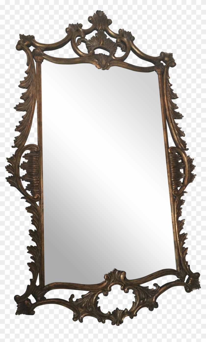 Svg Black And White Stock Large Gold Mirror Chairish - Gothic Mirror Transparent Clipart #3369029