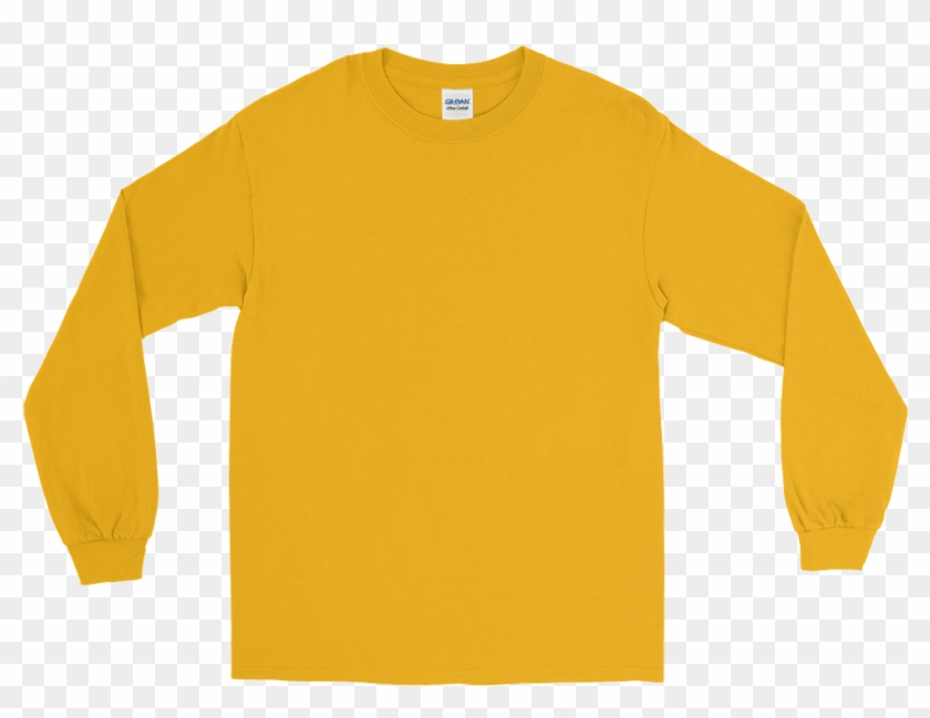 Longsleeveblank Mockup Flat-front Gold - Japan Long Sleeve Shirt Yellow Clipart #3369726