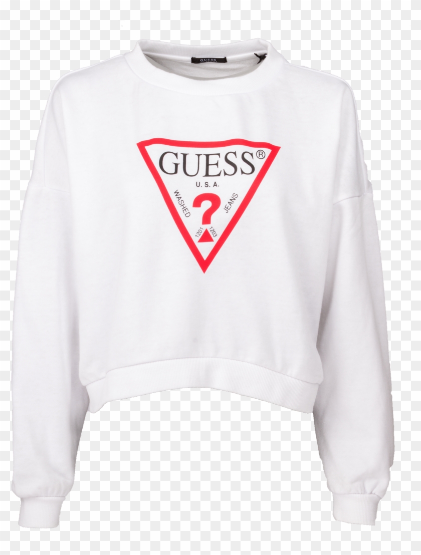 Women's Guess Jeans Basic Fleece White White - Guess Clipart