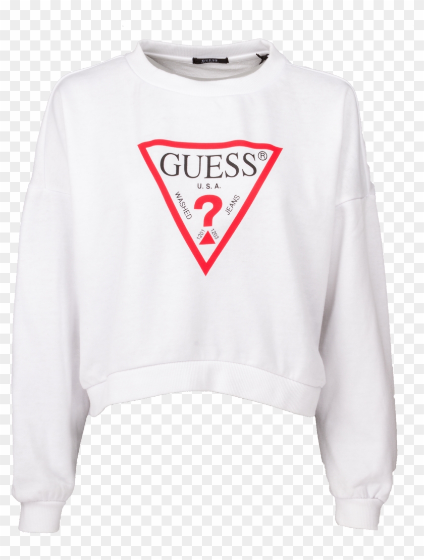 Women's Guess Jeans Basic Fleece White White - Guess Clipart #3370155