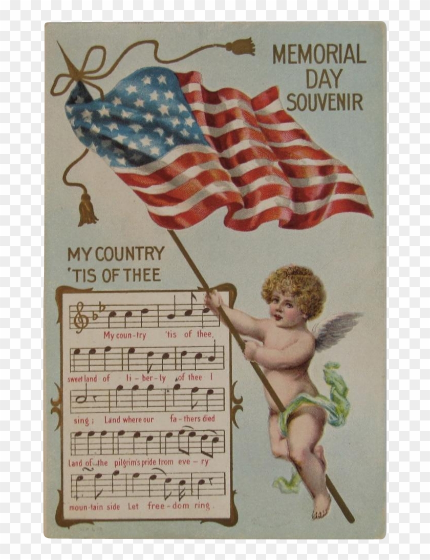1908 Taggart My Country Tis Of Thee Memorial Day Souvenir - Postcard Clipart #3370837