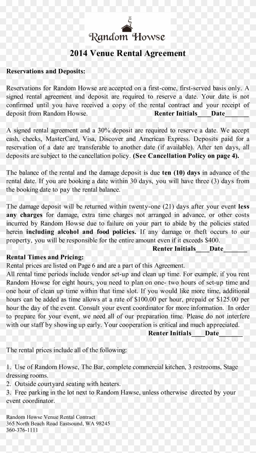 Venue Rental Agreement Business Formate Gallery Wedding - Contract Throughout Wedding Venue Business Plan Template