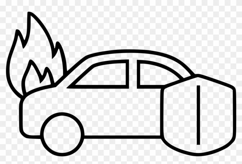 Car Fire Comments - Line Art Clipart