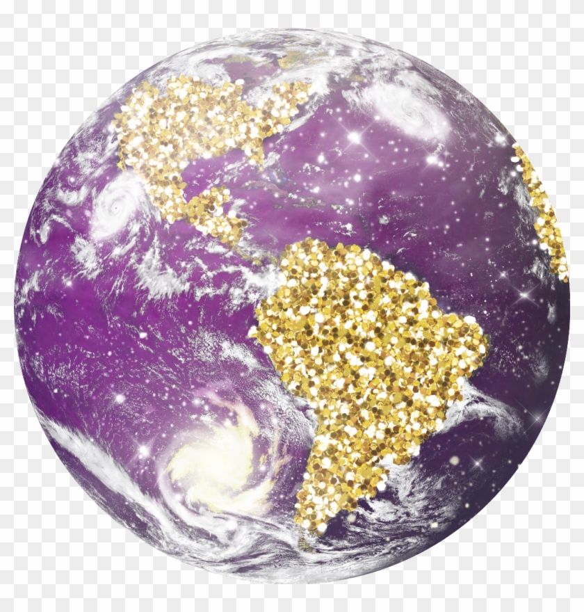 #earth #world #globe #planet #sparkle #glitter #gold - Earth Clipart #3371898