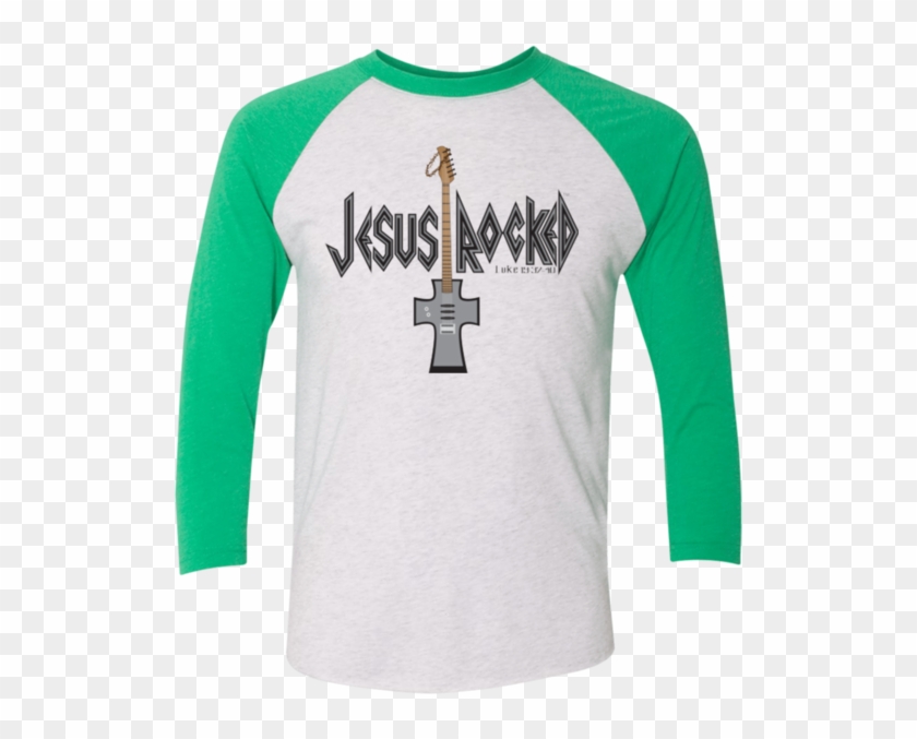 Jesus Rocked Guys/gals 3/4 Sleeve Soft Raglan Baseball - Sleeve Clipart #3372198