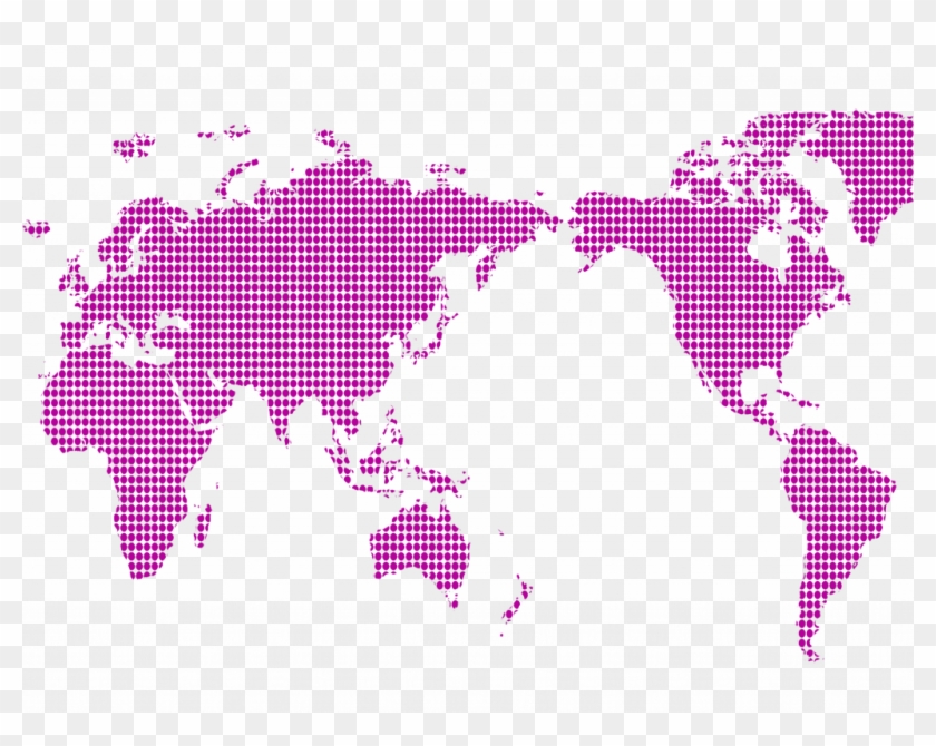Download Purple World Map - World Map Australia Centre Clipart #3372303