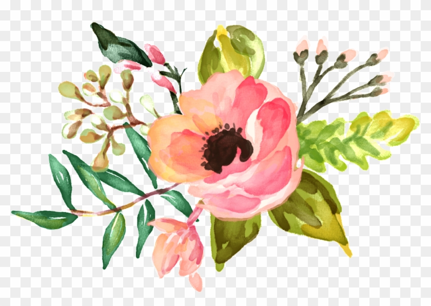 Delicate Watercolor Bouquet Png - Watercolor Computer Backgrounds Flower Clipart