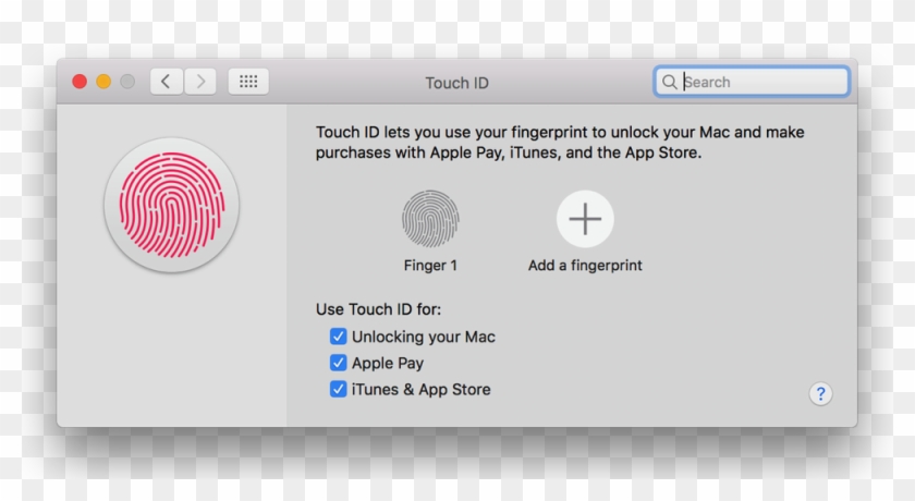 Touch Id Fingerprints, Apple Pay Cards & View Transaction - Apple Macbook Pro Clipart