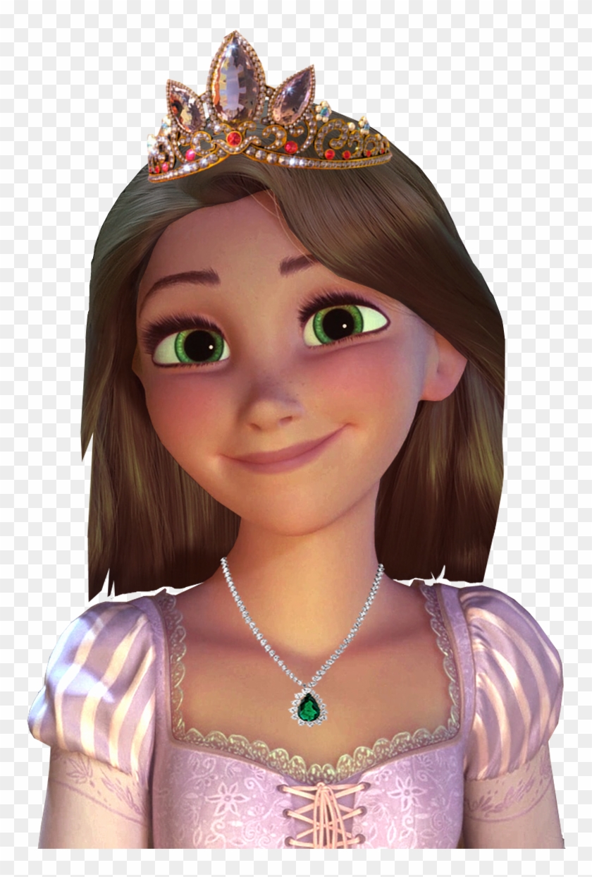 Rapunzel Short Brown Hair With Crown - Rapunzel Tangled Clipart