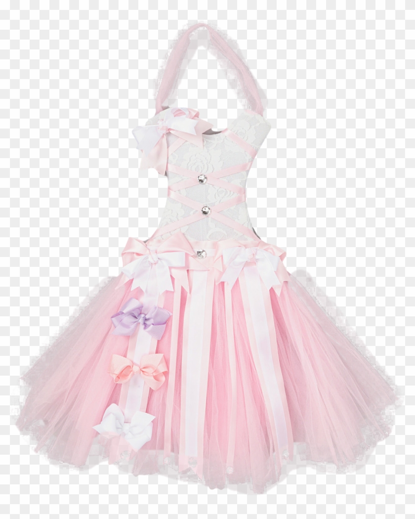 Pink White Lace - Cocktail Dress Clipart #3374286