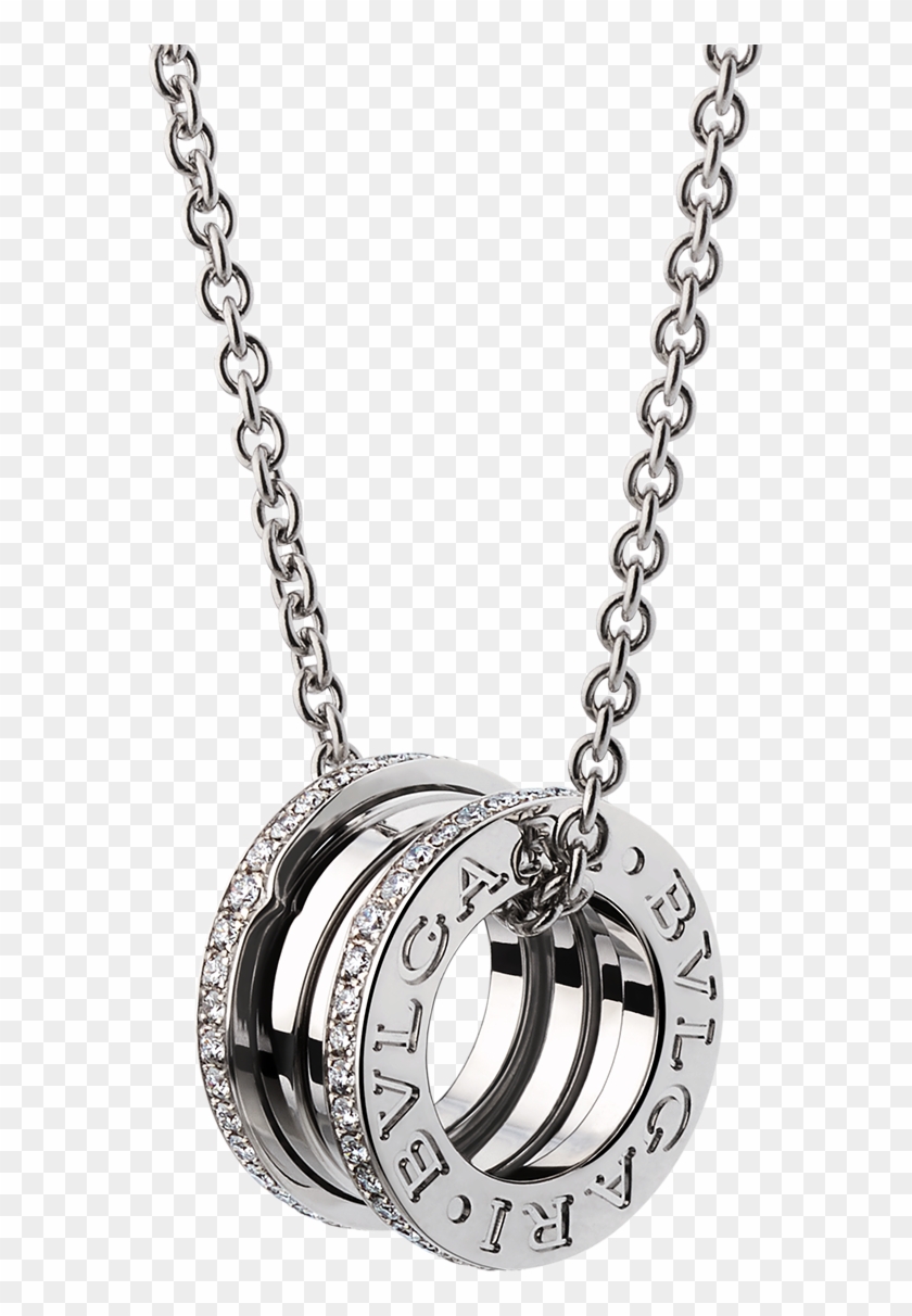 Zero1 Necklace With 18 Kt White Gold Chain And 18 Kt - Bulgari B Zero Necklace Silver Clipart