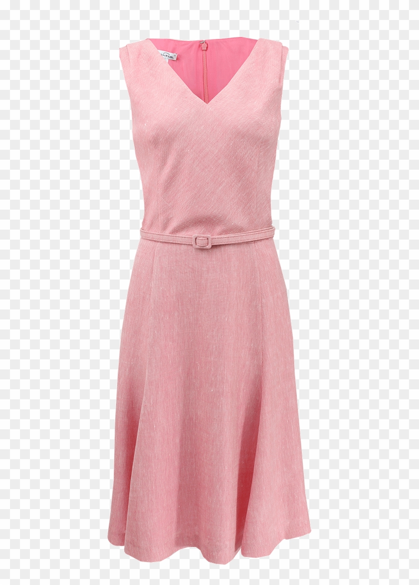 Sleeveless Silk Linen V-neck Dress - Plus Size Peach Dress Clipart #3374941