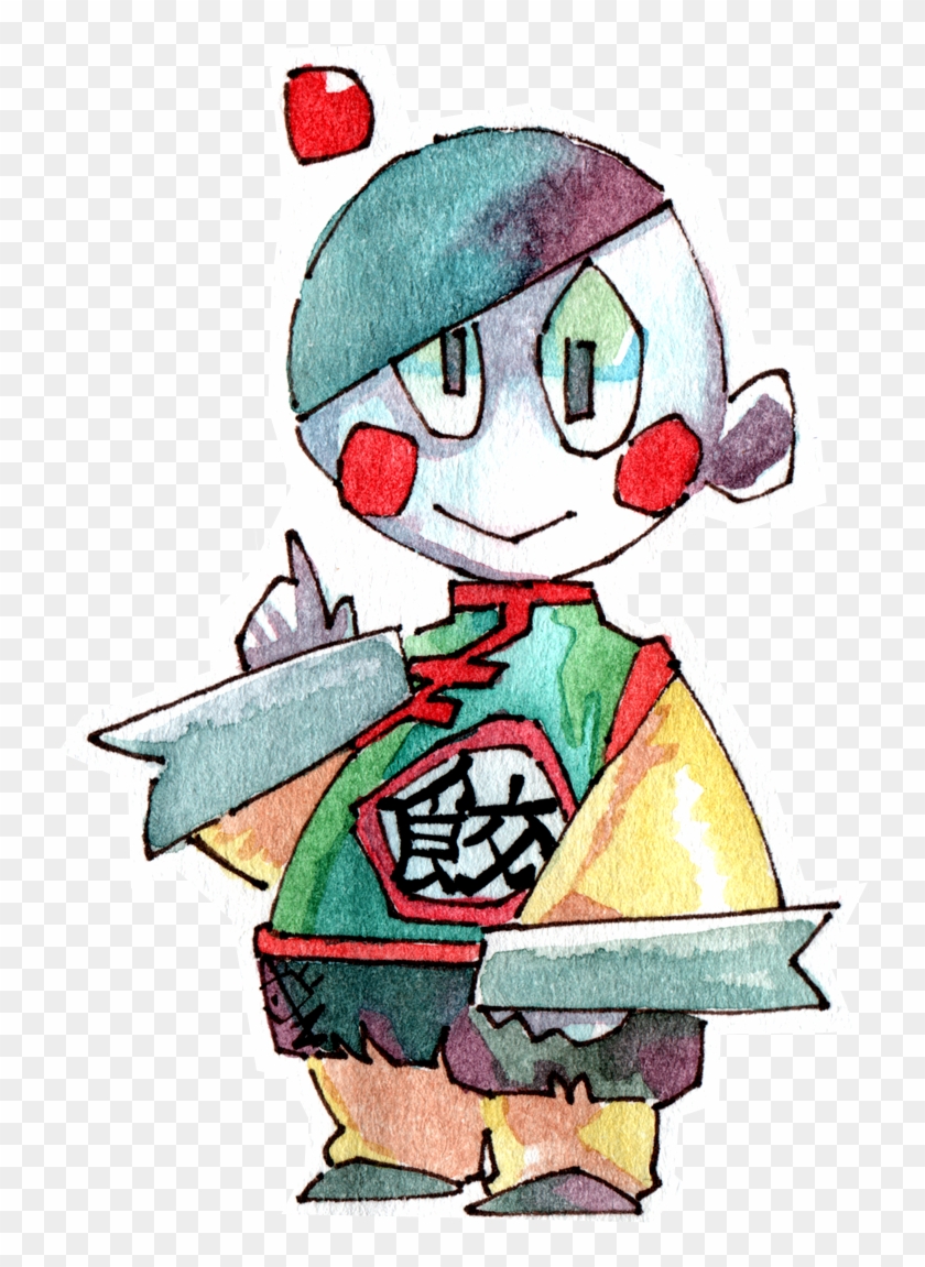 Some Drawings Of Chiaotzu In Watercolor And Markers - Cartoon Clipart