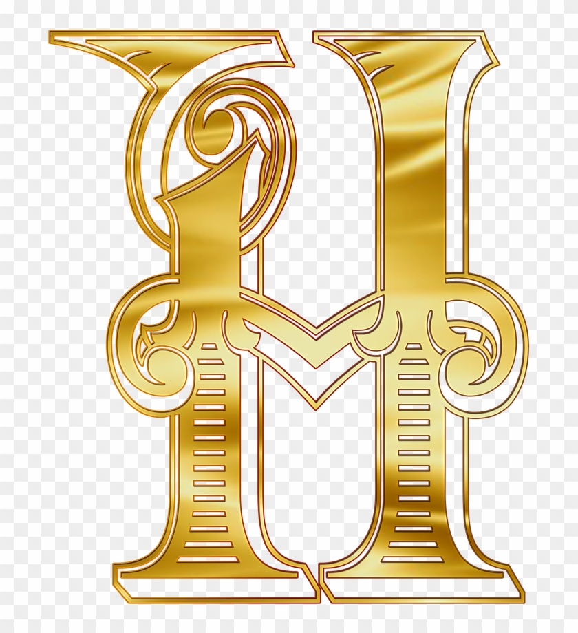 Word,gold,font - Gold Letter H Png Clipart