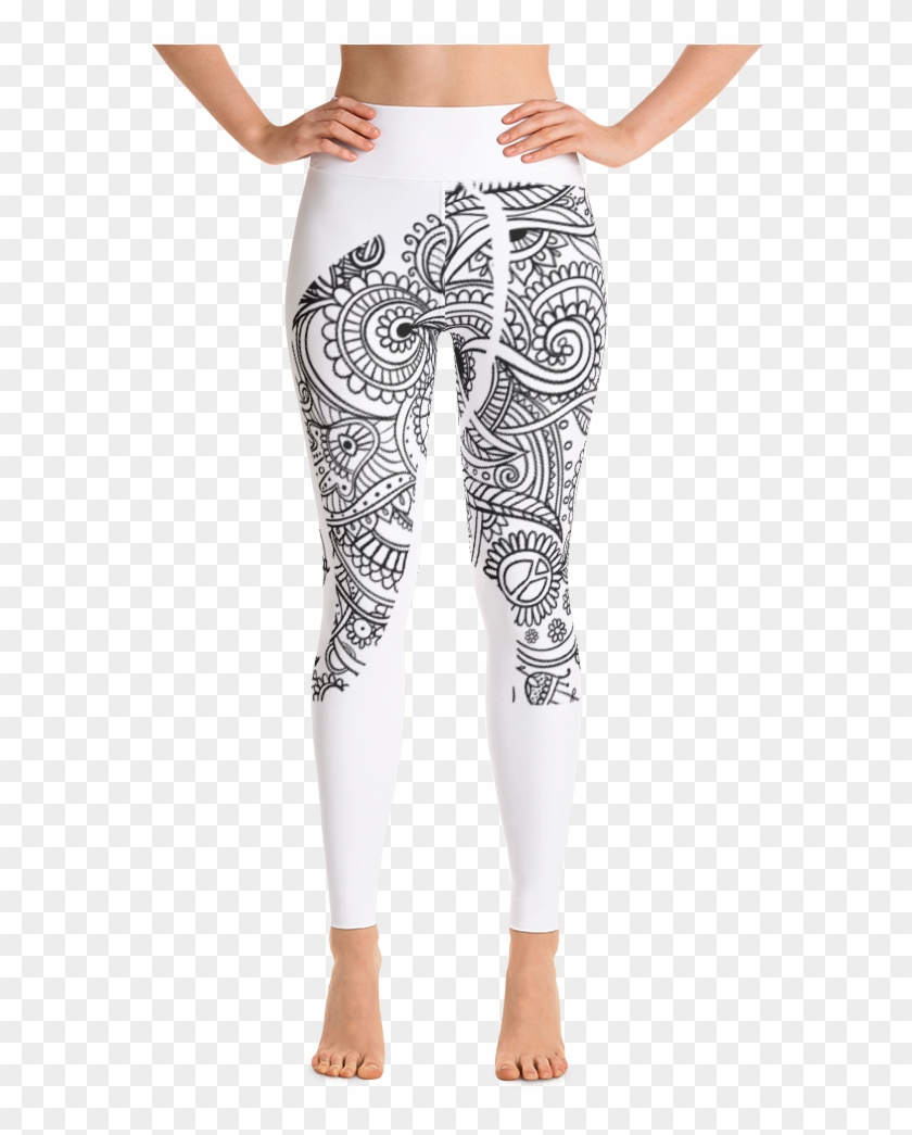 "elephant Mandala" Yoga Leggings Infinite Ahimsa - Leggings Clipart #3376752