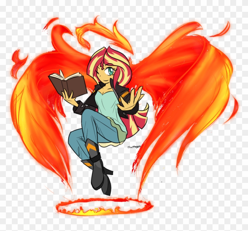 Thattagen, Book, Equestria Girls, Fire, Halo, Magic, - Girls Fire Phoenix Clipart #3377054