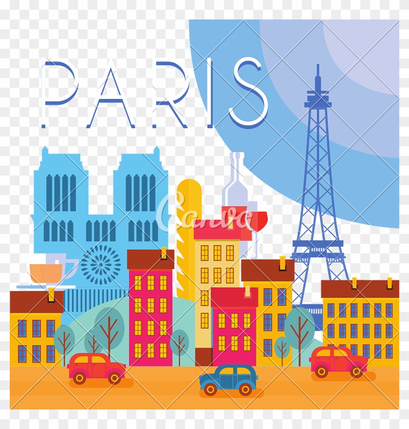 Skyline Clipart Cartoon - Illustration - Png Download #3377805