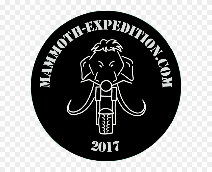 Mammoth Expedition Round Logo 600 Mammoth On Motorcycle - Emblem Clipart