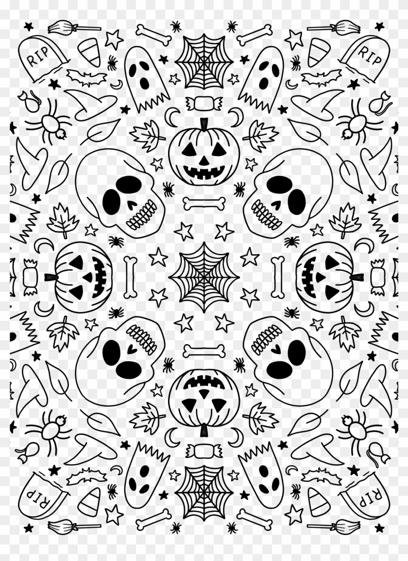 Download The Halloween Symmetry Design As A Transparent - Procreate Coloring Pages Clipart #3379768