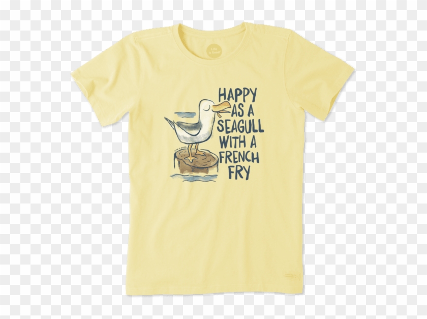 Women's Happy As A Seagull Crusher Tee - Life Is Good Clipart