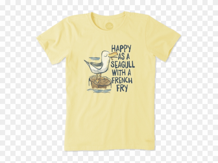 Women's Happy As A Seagull Crusher Tee - Life Is Good Clipart #3380277