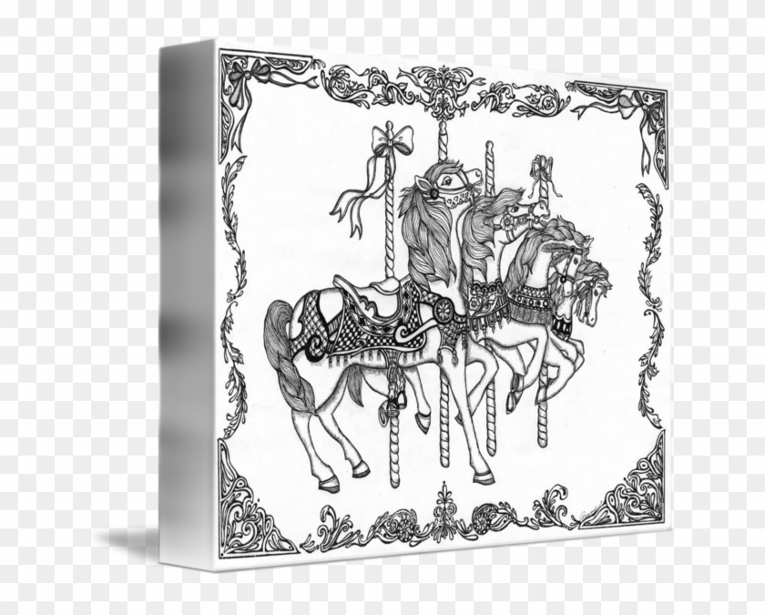 Png Library Library And Ink Carousel By Penny Reid - Carousel Horses Clipart #3380364