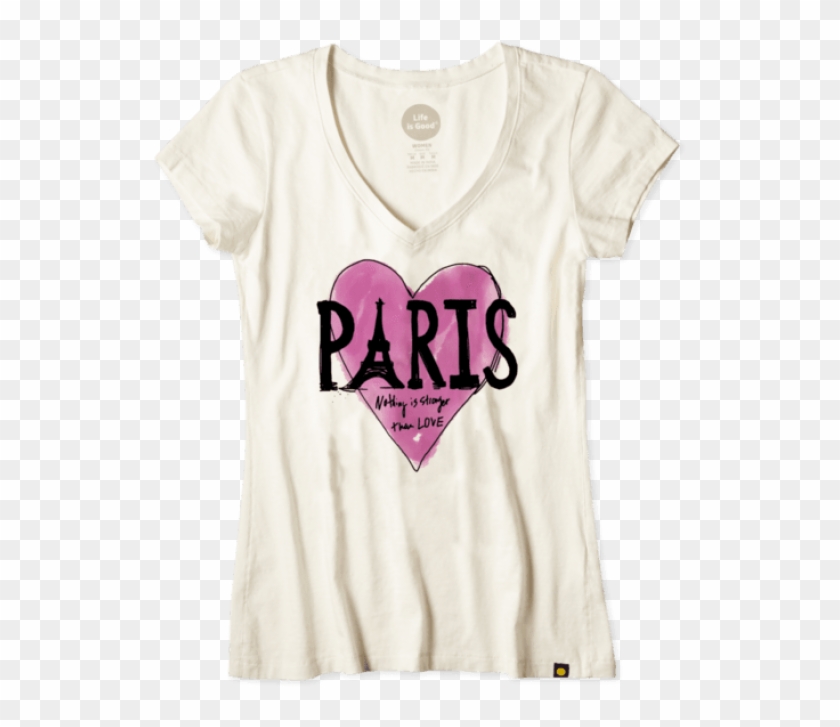 Life Is Good Paris Peace And Love Tee - Active Shirt Clipart