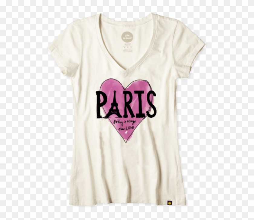 Life Is Good Paris Peace And Love Tee - Active Shirt Clipart #3380734