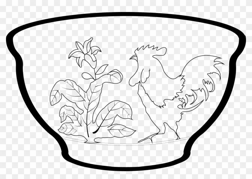 Mangkok Ayam Jago Png - Line Art Clipart