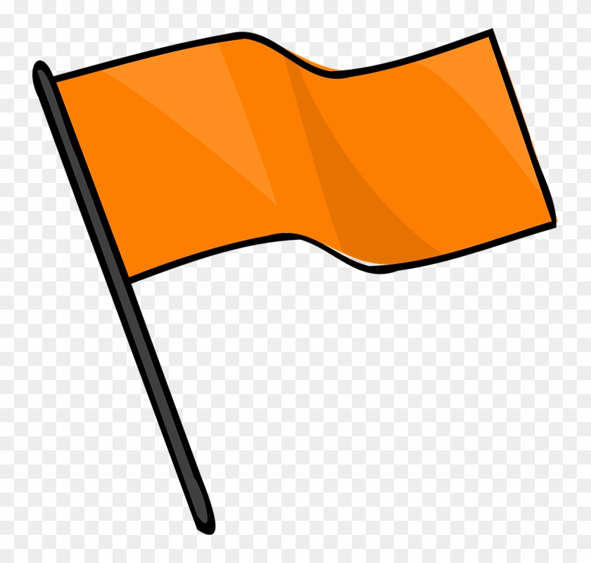 Orange Flag Wind Symbol - Clip Art Orange Flag - Png Download #3381878