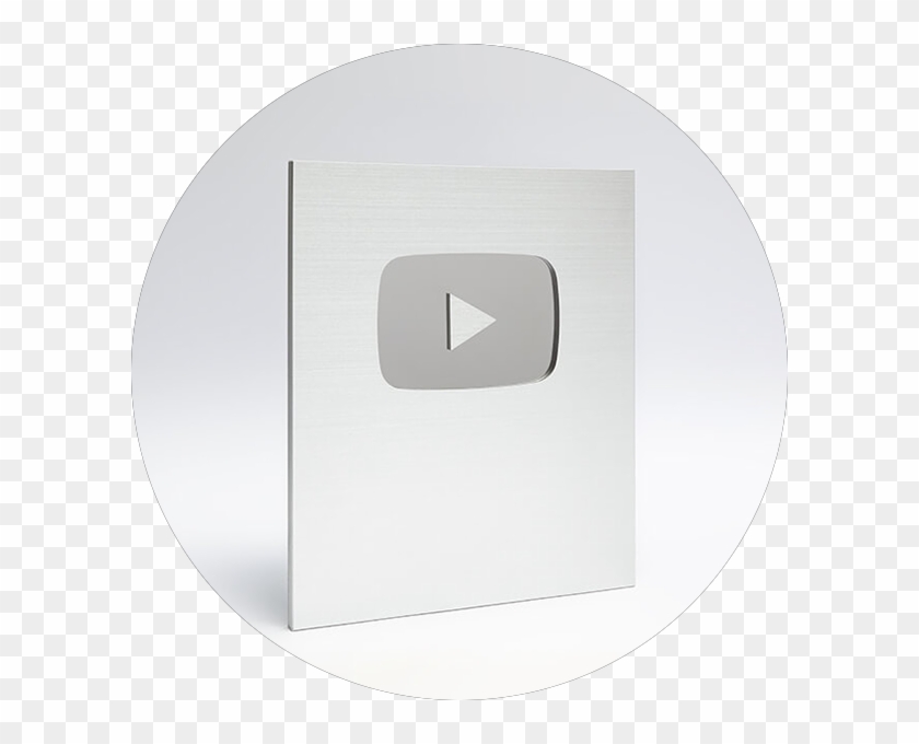 Silver Play Button - Circle Clipart