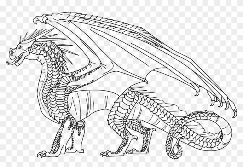 Fire Line Art - Wings Of Fire Sandwing Icewing Hybrid Clipart #3382744