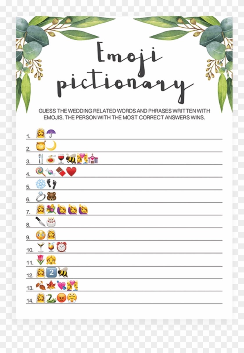 Emoji Game Bridal Shower Printable Clipart