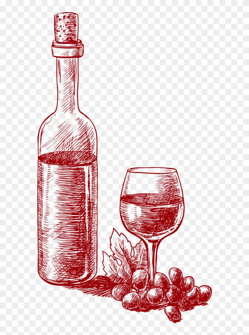 Wine Royalty Free - Dibujo Copa Botella Vino Png Clipart #3383752