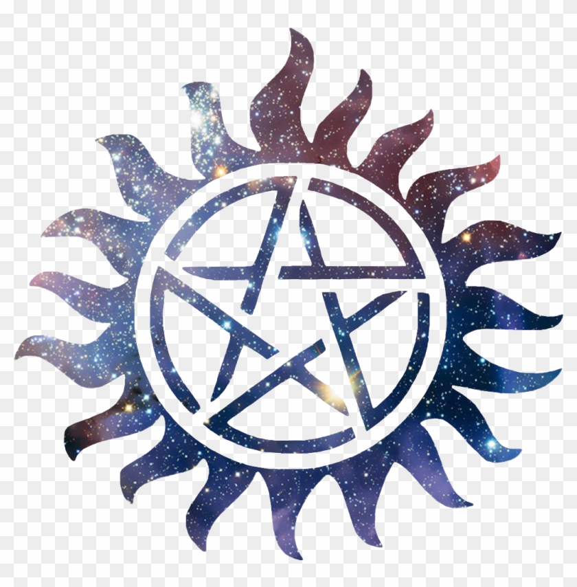 Galaxy Anti-possession Symbol - Supernatural Devils Trap Tattoo Clipart #3384358