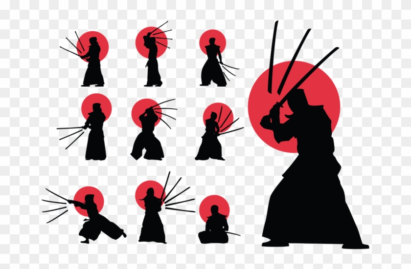 Kendo Silhouette Vector - Kendo Silhouette Clipart #3384734