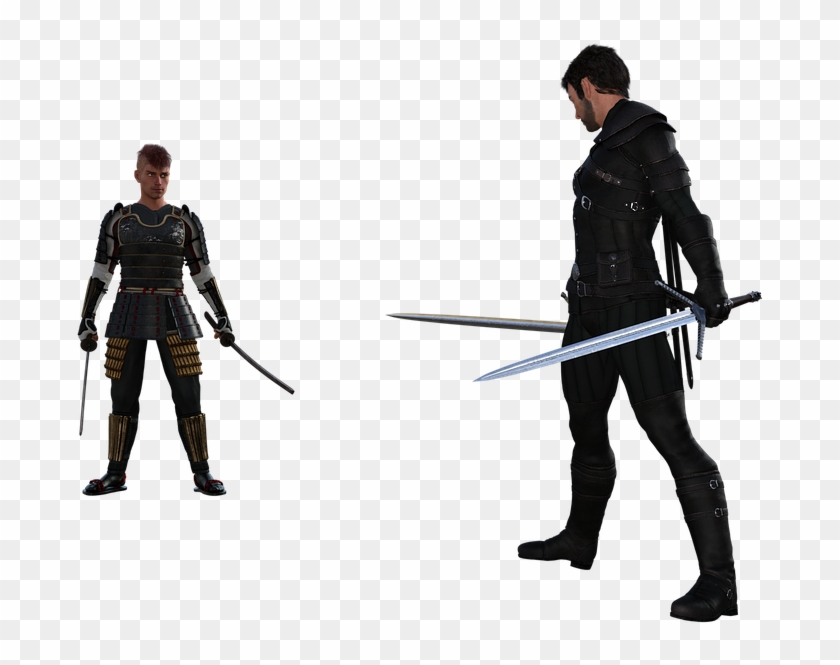 Samurai, Sword, Katana, Warrior, Fight, Men, Cgi, 3d - 二刀流 Clipart