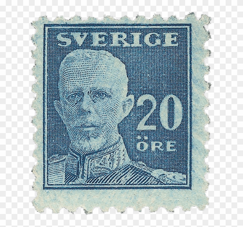 20ö Blue Gustaf V Stamp, - Swedish Stamps Clipart #3385597