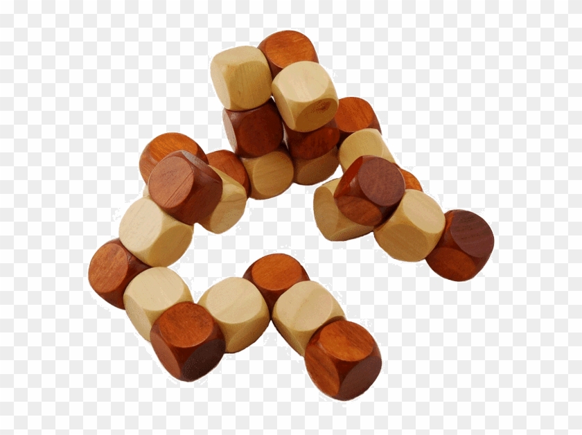 Stretchy Cube Puzzle On An Elastic Rope - Wood Puzzle Cube Snake Clipart #3385917