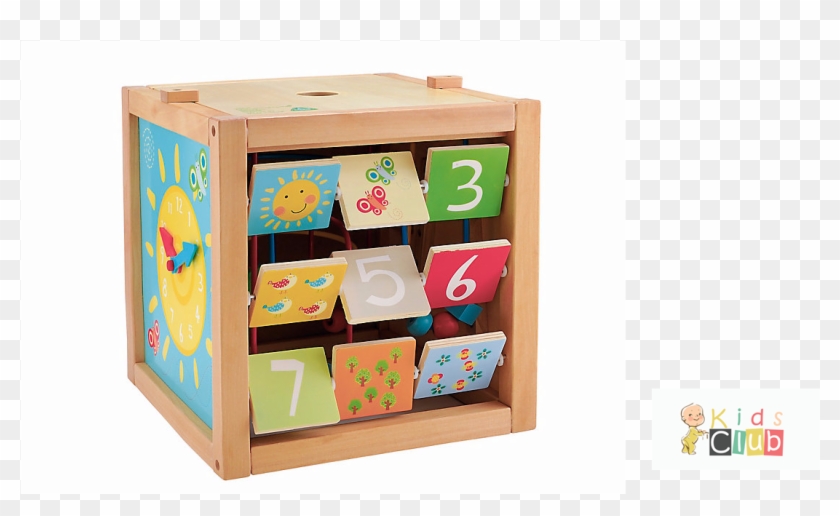 elc wooden giant wooden activity cube
