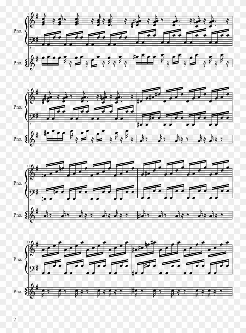 Boss Theme Sheet Music 2 Of 7 Pages - Kolay Şarkı Notaları Clipart