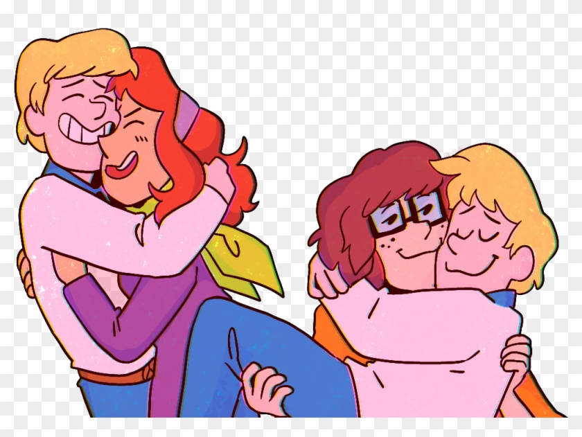 Overliquid Lots Of Poly Mystery Gang Cuddles/doodles - Fred X Shaggy Fanart Clipart #3388249