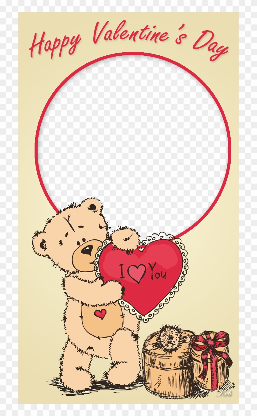 Valentine Frame With Teddy Bear - Buenas De San Valentin Para Una Amiga Clipart #3388339