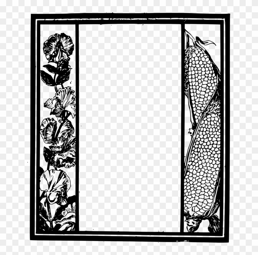Black And White A Floral Fantasy In An Old English - Illustration Clipart