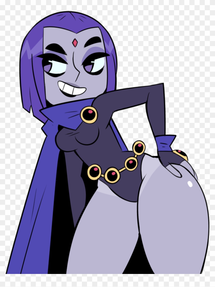 Fictional Character Purple Cartoon Vertebrate Violet - Raven Teen Titans Thicc Clipart #3389151