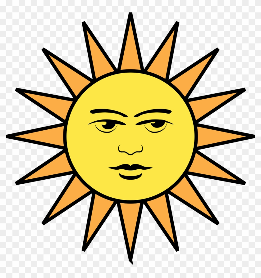 Burning Face Sun Symbol Png Image - Draw A Sun Step By Step Clipart