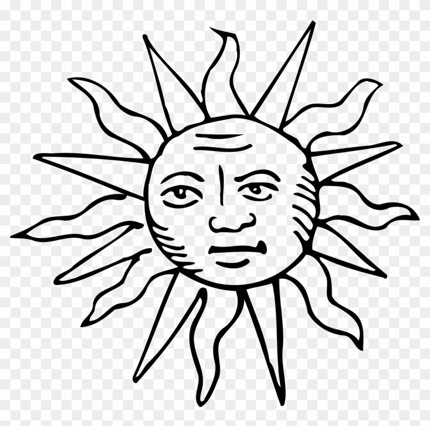 This Free Icons Png Design Of Blazing Sun 7 - Pixabay Sun Black And White Cartoon Clipart #3389820