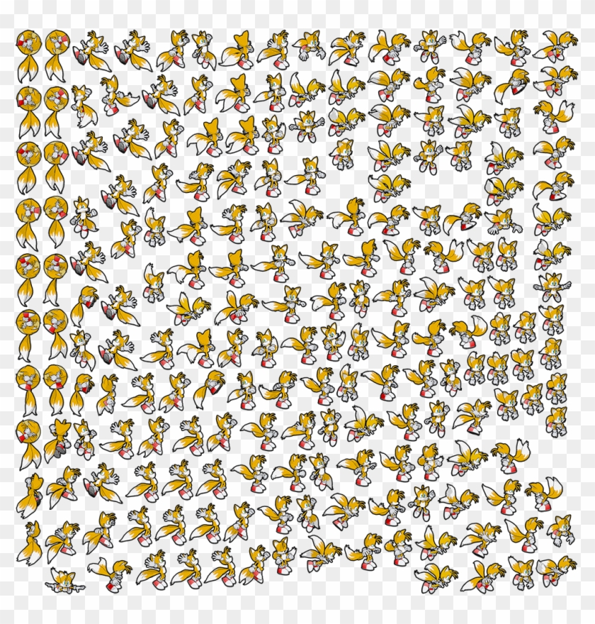 Tails Sprite Sheet Sonic Jump - Tails Sonic Mania Sprites Clipart